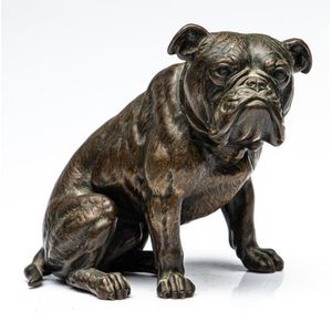 A bronze seated bulldog, made in Austria, height 12 cm