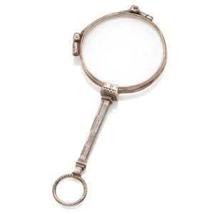 An Art Deco silver lorgnette, closed size 43.6 x 100 mm,…