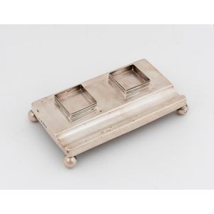 A sterling silver inkstand by Synyer & Beddoes, Birmingham,…