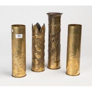 Brass Trench Art Shell Case Vases Collection - Trench Art - Militaria ...