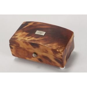 Late 19th century tortoise shell box and cover, of rectangular…
