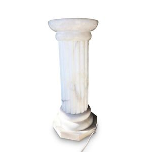Alabaster column lamp, with fluted column and internal light…