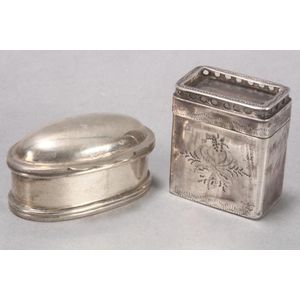 19th century Dutch silver pill box, marked 1838, of rectangular…