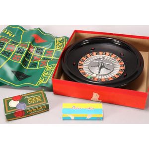 Roulette game set, including mat, roulette wheel, chips and…