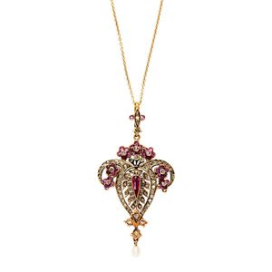 Pendant, offers Simulated Diamond, Ruby and Pearl Pendant