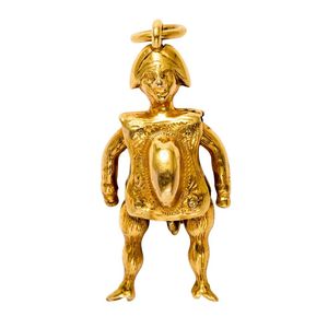 Victorian Gold Jester Charm: Articulated, Engraved, 9ct, 30mm, 3g ...