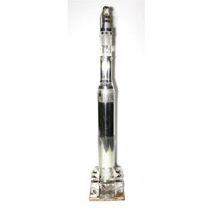 A unique 1:32 scale model Europa 1 rocket in stainless steel…
