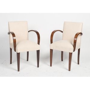 A pair of Art Deco 'bridge' arm chairs, French, 1940