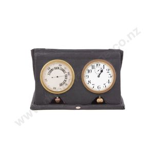 Edwardian travelling pocket watch & barometer, in wallet type…