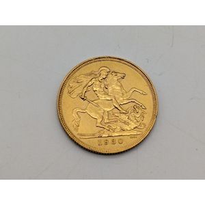 Solid gold full sovereign, South African SA marks with St…
