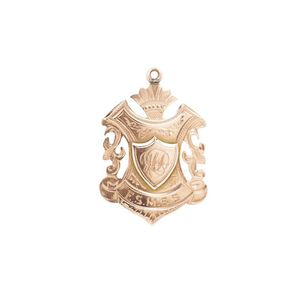 Antique 9ct rose gold fob medal marked 9ct. Approx weight 6.98…