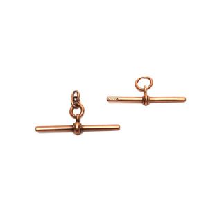 Two antique 9ct rose gold fob T-Bars. Wt: 5.3 grams, length 3.&hellip;