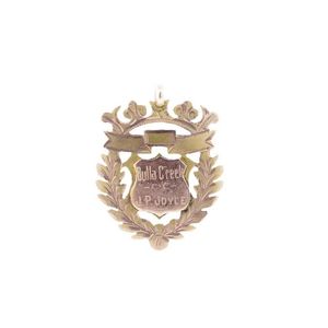 Antique Australian 9ct rose gold medal (Bulla creek). Marked…