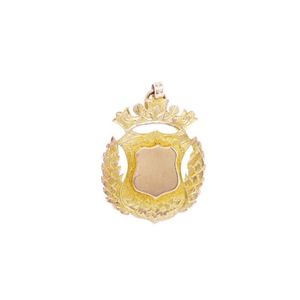 Edwardian 9ct rose gold fob medal marked Birmingham 1911…