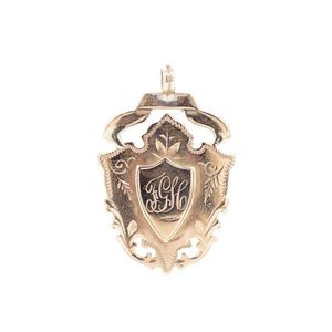 Victorian 9ct rose gold fob medal marked Birmingham 1876 ES.…