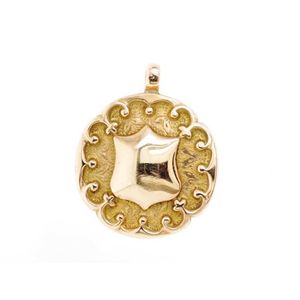 George V 9ct rose gold fob medal marked Birmingham 1919 J W…