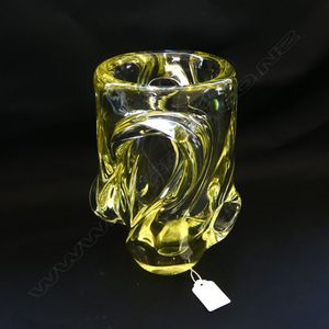 A Cristal de Sevres pale lemon, mid-century vase weighty,&hellip;