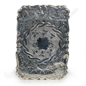 Vintage English Sterling Silver Card Case Engraved with Puzzle Monogram  CPH or HCP Birmingham, Cornelius Saunders