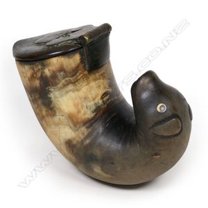 Georgian Dog Head Snuff Mull with Hinged Horn Lid - Snuff - Recreations ...