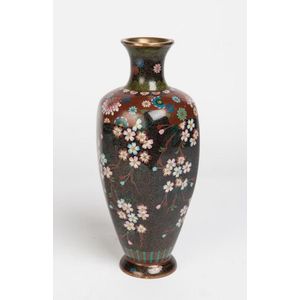 Japanese Antique Cloisonné Vase with Chrysanthemums - Zentner Collection