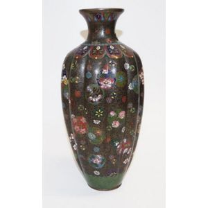 Vintage Japanese cloisonne vase extensive floral decoration,…
