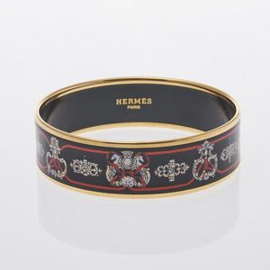 hermes wide enamel bangle