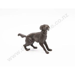 19th century white metal hound' pepperette, glass eyes, 8.5 cm…