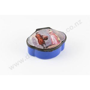 Late 18th century George III Bliston enamel trinket box, shaped…