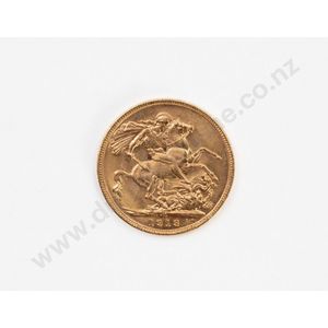 1913 full gold sovereign, Melbourne mint