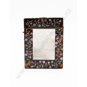19th century tortoiseshell & mother of pearl card case,…