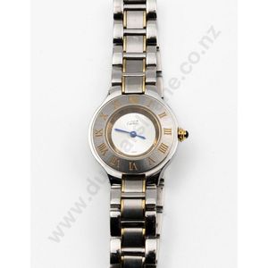 Cartier Must de Cartier Argent Plaque Oro Vendrome Quartz 24mm