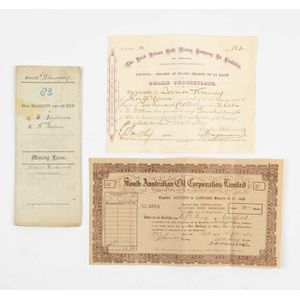 Miner's Right Castlemaine,1857 together with an interesting…