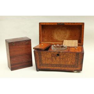 Victorian tea caddy, of rectangular form, decorated with…