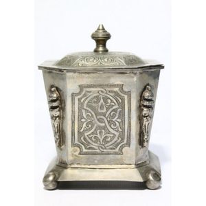 Silver Tea Caddy With Lid - 20 X 14 Cm - Tea Caddies - Precious Objects