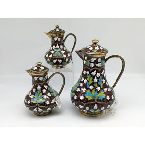 Russian sterling silver coffee set, Matches the previous lot,…