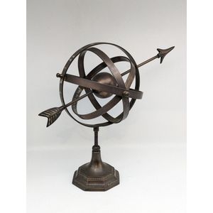 Armillary sphere, cast metal articulated sphere with central…