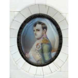 19th century hand painted ivory portrait miniature, depicting…