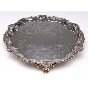 A Victorian London hallmarked sterling silver salver, Ej & W…