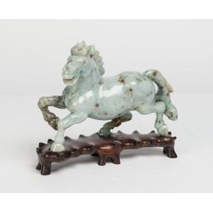 Antique Chinese carved jadeite on sale horse figurine