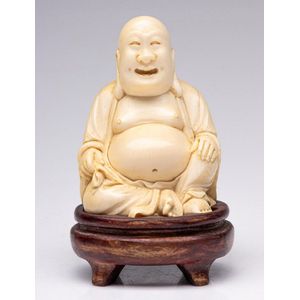 Early 20th Century Ivory Buddha on Stand (13cm) - Zother - Oriental