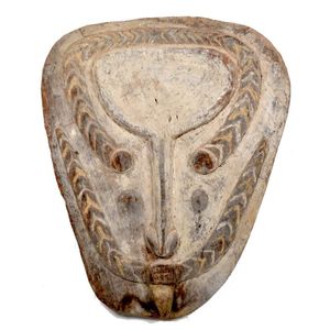 Sepik Gable Mask with Protruding Lip (8 words) - New Guinean - Tribal