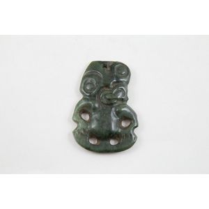 Hei tiki pounamu 19th century or earlier greenstone pendant in…