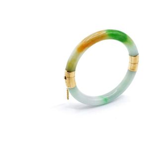Portofino Stone Hinge Bangle - White Jade main image 0