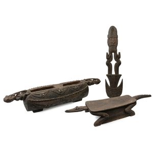 New Guinea tribal artefacts, food hooks - price guide and values