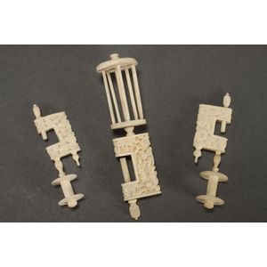 Chinese export ivory Winding clamps, together with a large…