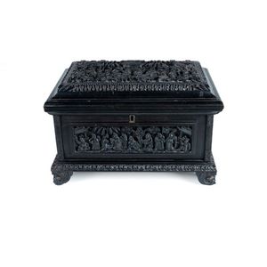 Exceptional finely carved Chinese/Cantonese export ebony…