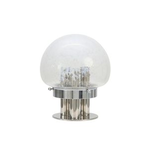 Italian Dappled glass and chrome table lamp, white and…