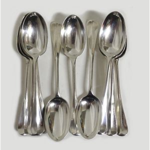 Set of 12 Dutch Silver Hanoverian Pattern Tablespoons 1803 