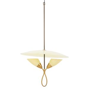 Attributed to Pietro Chiesa a brass & glass ceiling light,…