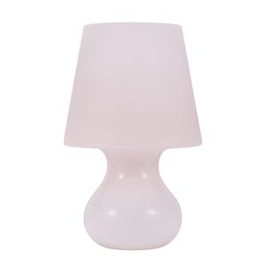 Italian mushroom table lamp, pink milk glass with a frosted…